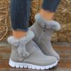 New Korean Style Women's Plus-Size Snow Boots - Thick, Warm, Colorful, Short Ankle Boots with Side Zipper.