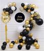 Black Gold Confetti Balloons 50 Pack  Gold and Black Confetti Balloons with Ribbons for Graduation Birthday Wedding Graduation