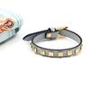 PU Leather Rivets Bracelet Square Rivets Single Ring Bracelet Leather Bracelets  Gift Jewelry
