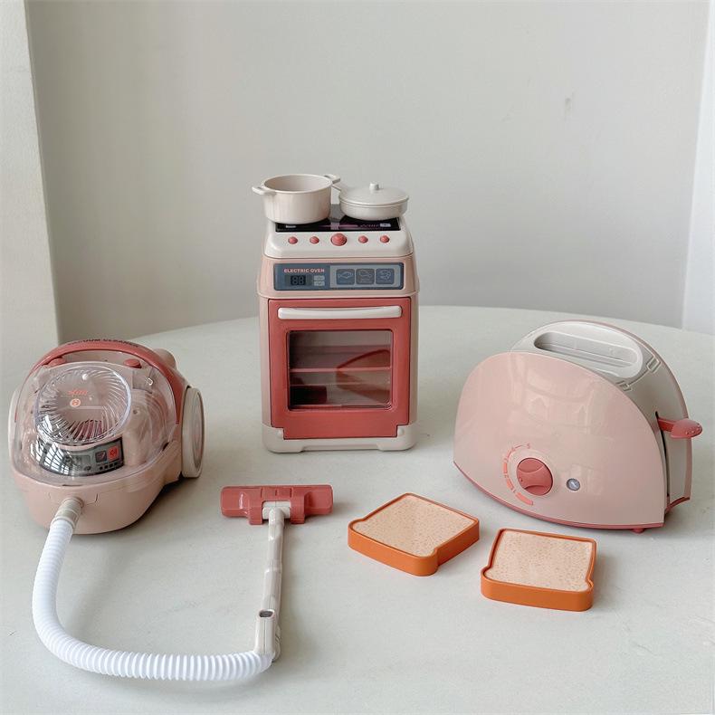 Korean Kids' Play Kitchen Appliances: Simulation Electric Washing Machine, Coffee Maker, Bread Maker, Water Dispenser