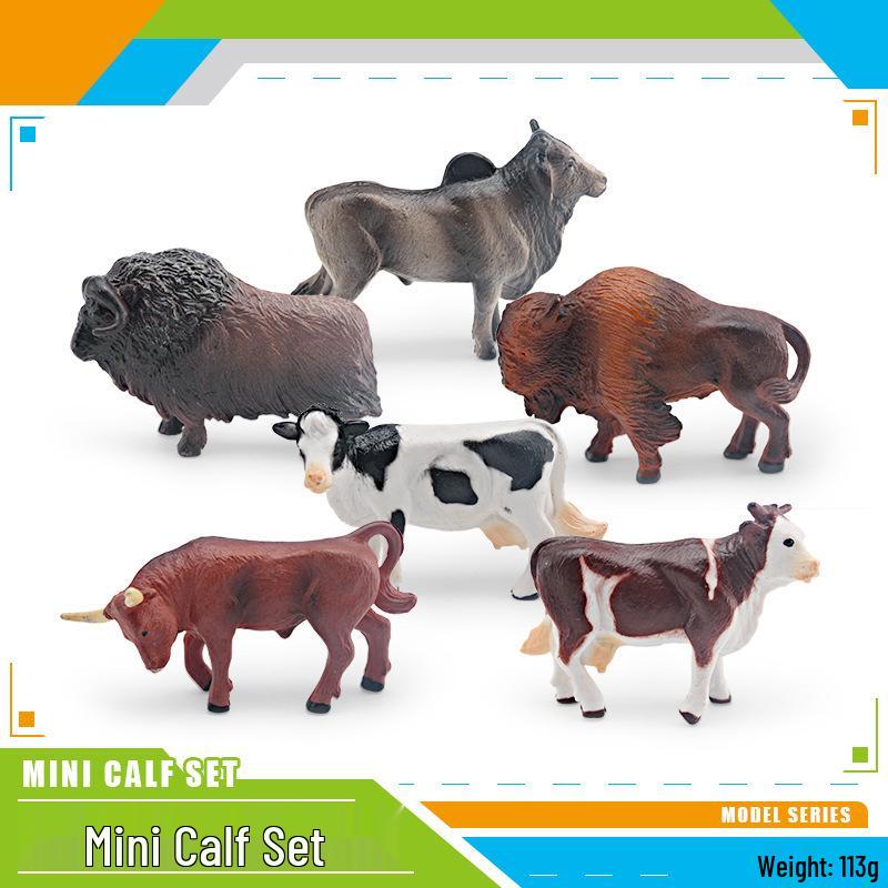Wild Animal Calf Models: Antelope, Musk Ox, Water Buffalo Bull for Children's Cognitive Play