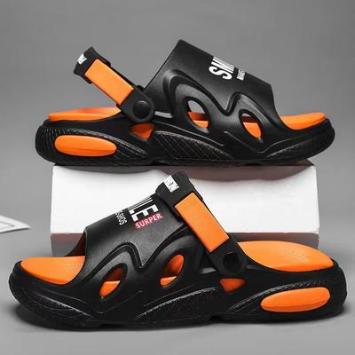 Men's Slippers Summer New Thick Soled Casual Sandals Outdoor Anti Slip Beach Shoes Comfortable and Lightweight Two On Sandals