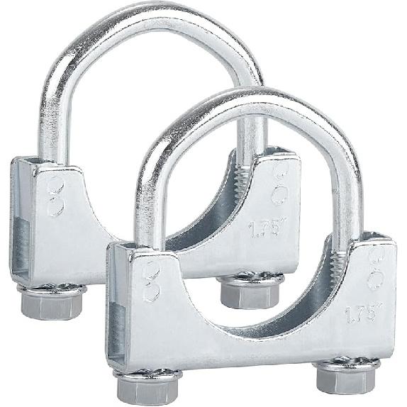 LCGP 2" Heavy Duty U Bolt Clamps Saddle Type Anti-Corrosion 2 Pack Muffler Clamps