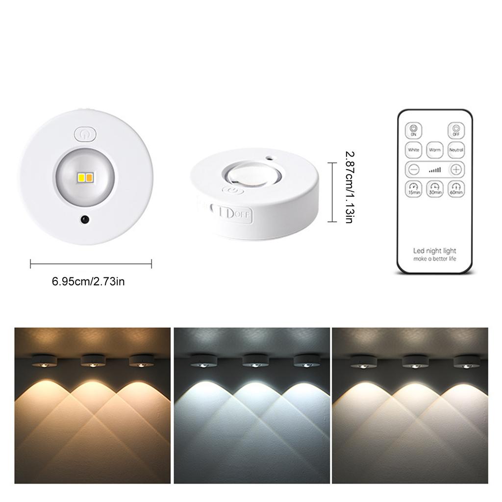 Magnetic LED Cabinet Light, Under Cabinet Lights with Remote, Type-C Rechargeable Cat Eye Lights Dimmable & Color Temperature