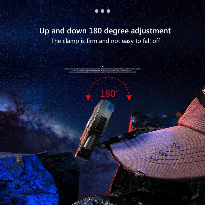 6W LED COB Hat Clip Headlamp Mini Outdoor Headlight Camping Lantern Lightweight Plastic Adjust Angle Flashlights for Hunting