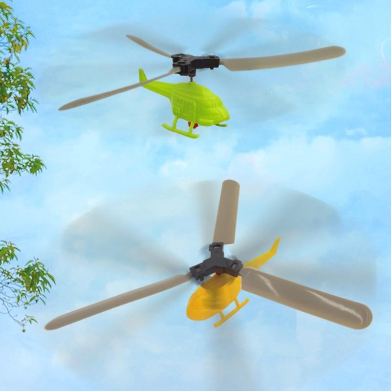 6pcs/set Pull String Helicopter Toy Random Color Recommended for Children 3 and Up Wonderful for Outdoor Fun Gatherings