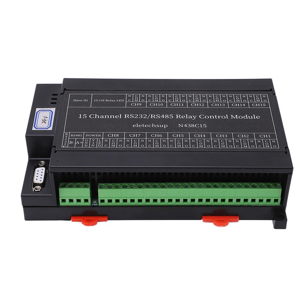 Relais-Steuermodul 15 Kanäle RS485 RS232 SPS DO PC UART Serielle Schalterplatine DC24V