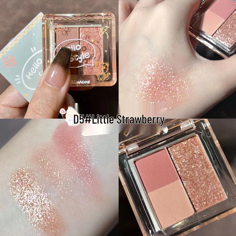 Palette d'Ombres à Paupières Multicolore HelloStyle - Cookie Rose, Dark Cloud, Tonalité Terre avec Finis Irisés & Mats