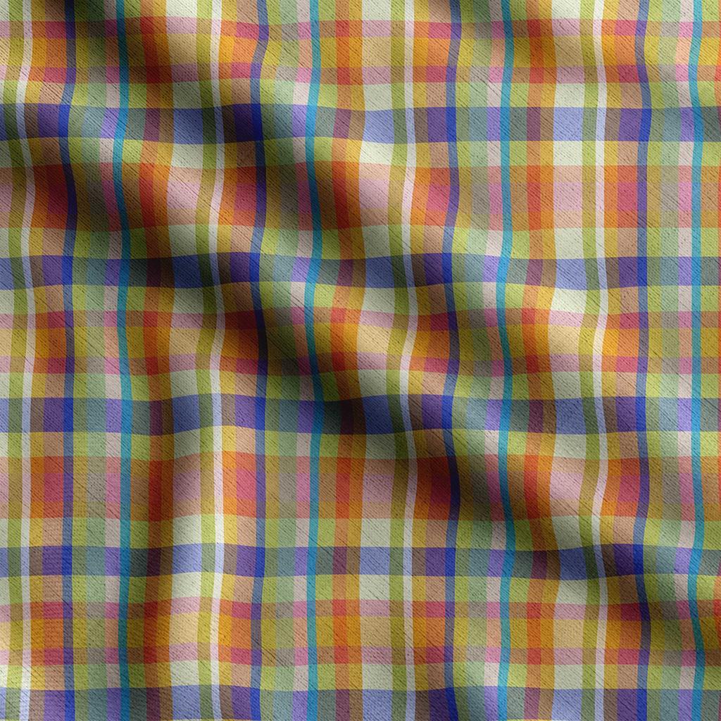 Soimoi Check Print,  Cotton Cambric, Quilting Fabric Sold by The Yard 42 Inch Wide, Medium Weight Cotton Fabric, Sewing  Supplies,Baby