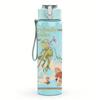 1PC Vintage Floral Frame Retro Character Print 750ml Portable Sports Water Bottle Leakproof Gym Outdoor Travel Drink Cup