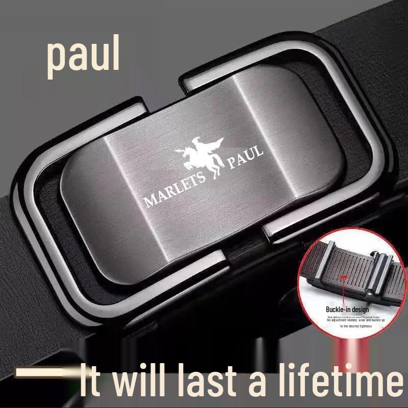 Men's Lightweight Alloy Automatic Buckle Belt - Simple Style for Business and Casual Wear