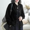 Frühling Herbst Mantel Reine Baumwolle Einfarbig Jacke für Damen Retro Locker Vielseitig Mode Große Tasche Mantel Femal