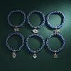 Turkish Lucky Evil Eye Bracelets for Men Women Blue Evil Eye Palm Butterfly Pendant Beads Bracelet Bangle Handmade Charm Jewelry
