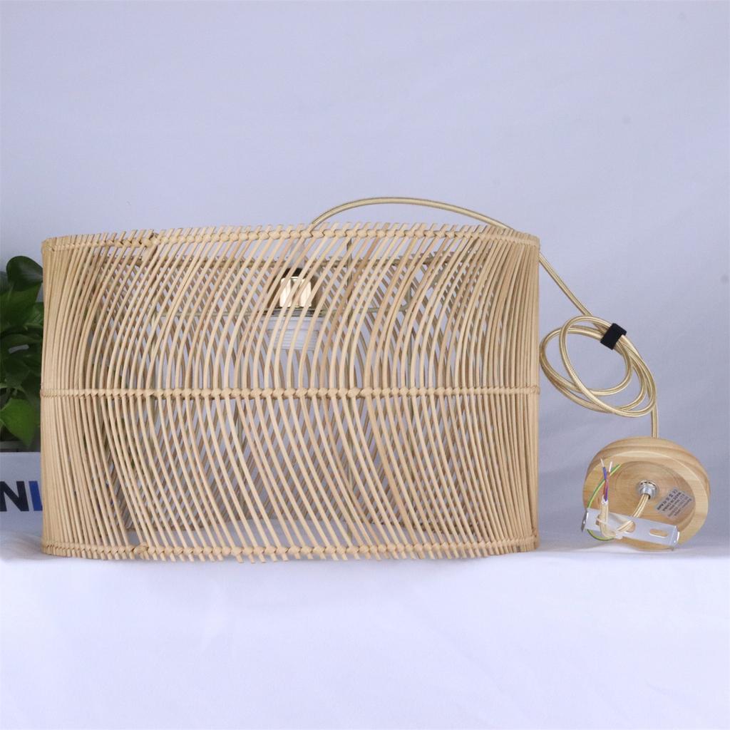 JOYINLED Retro Rattan Pendant Lamp Vintage Vine Pendant Light for Dining Room Bedroom Kitchen Japanese Style Handmade Chandelier