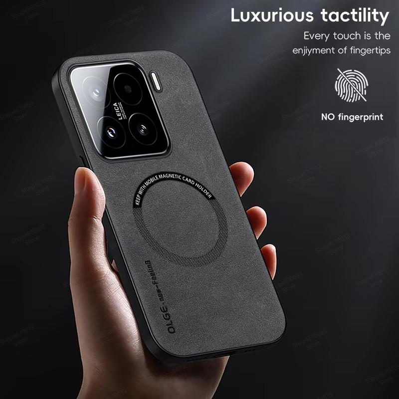 Leather Phone Cases For Xiaomi 15 14T 14 13T 13 12 12S 11 11T Pro Lite For Magsafe Magnetic Cover For Xiaomi 14T 14 13 12S Ultra