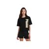 Puma Letter Logo Print Round Neck Short Sleeve T-Shirt Women Tops Black 587588-01