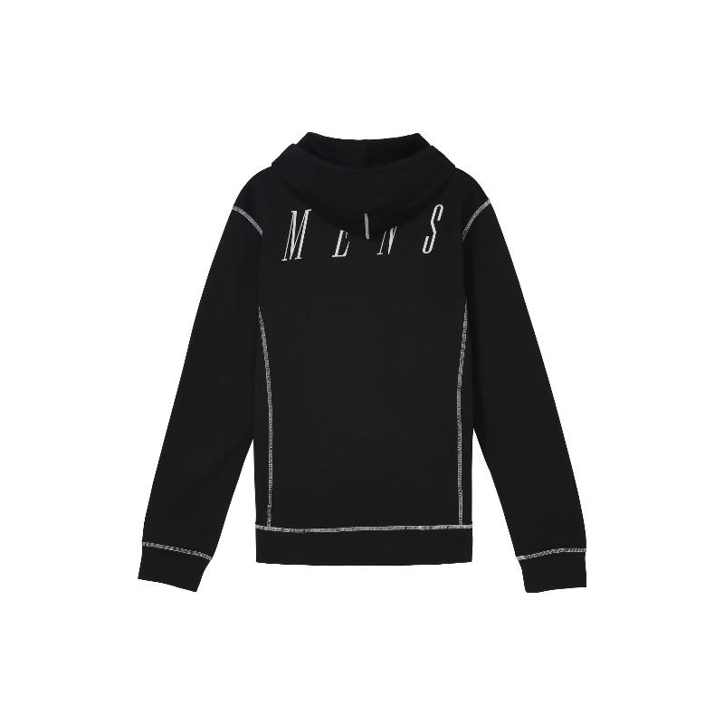 Off-White Letter Print Hoodie Unisex Black OMBB021F172460441019