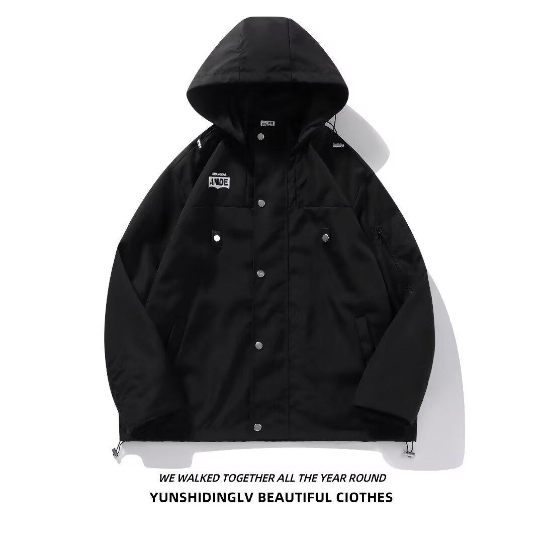 

Unisex Cross-Zip Jacket with Removable Hood, Autumn 2025 Outdoor Style M чорний