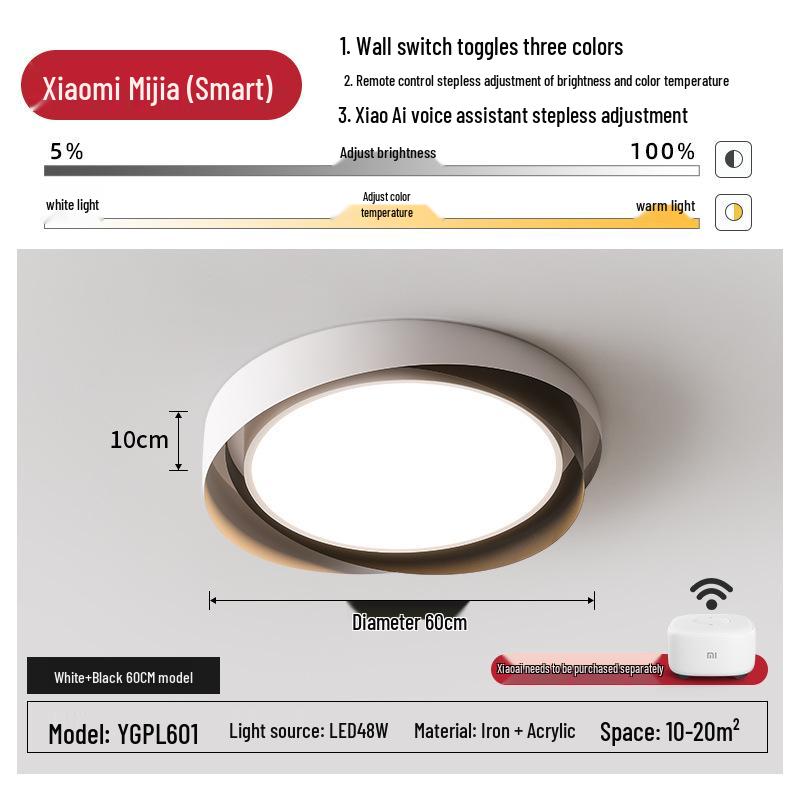 Modern Nordic LED Ceiling Light - Minimalist Round Design for Master Bedroom