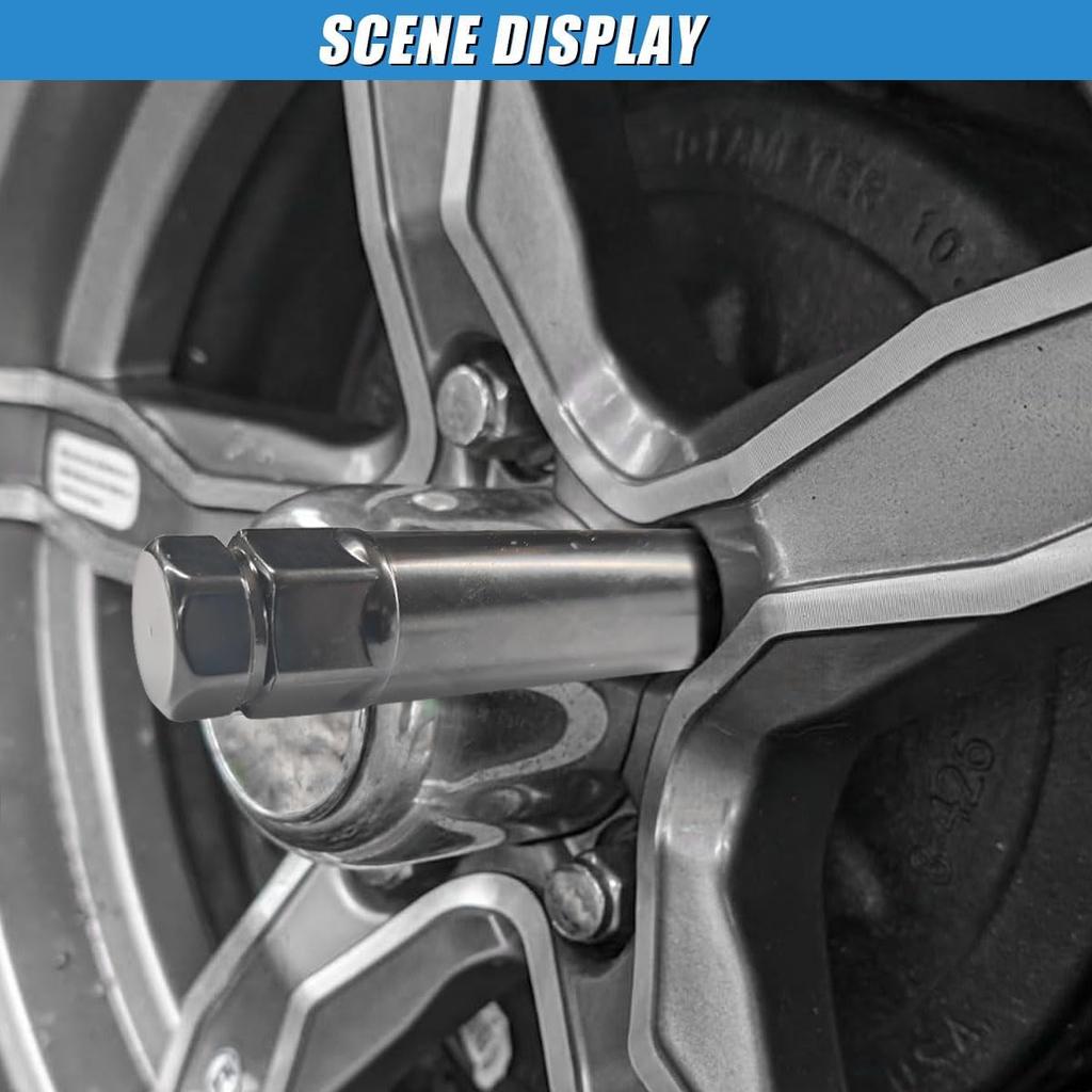 7 Spline Lug Nut Socket, Aftermarket Splines Tuner Lug Nut Key Replacement, Universal Car Wheel Lock Removal Tool For 7/8"/22Mm And 13/16"/21Mm Hex