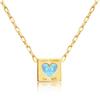 Lala Christie Blue Topaz Square 18K Gold Necklace 0.3ct (lp71-0020-yg)