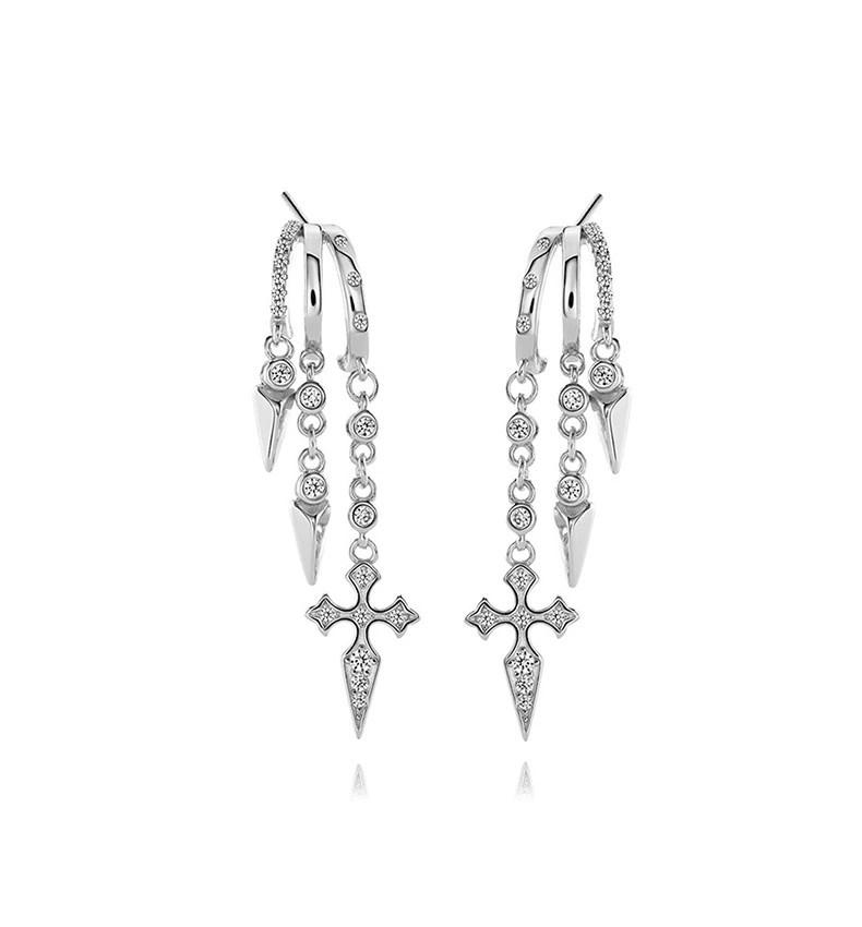 Fashion Jewelry 18K Gold Plated 925 Silver Earrings Piercing Jewelry 925 Sterling Silver Tassel Chain Stud Earrings for Women