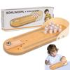 Tabletop Mini Bowling Game Set with 10 Pins Wooden Board Bowling  Portable Tabletop Bowling Game for Kids and Adults