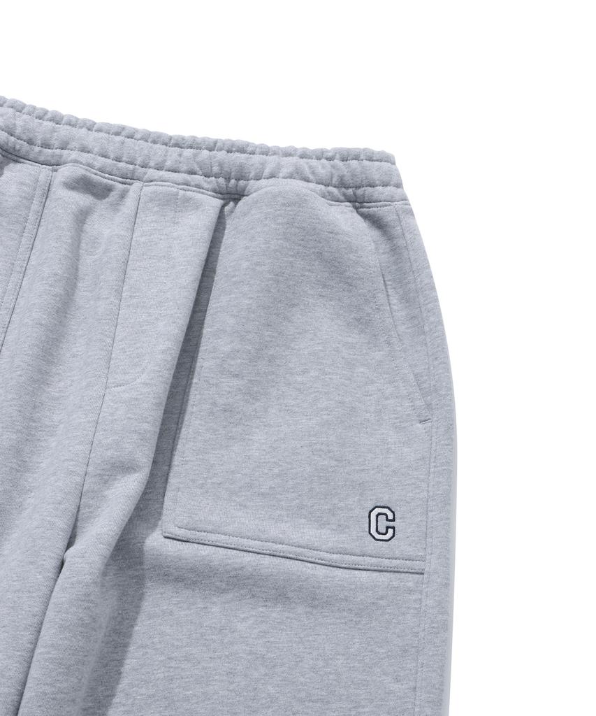 COVERNAT C Logo Sweat Wide Jogger Pants Melange Grey