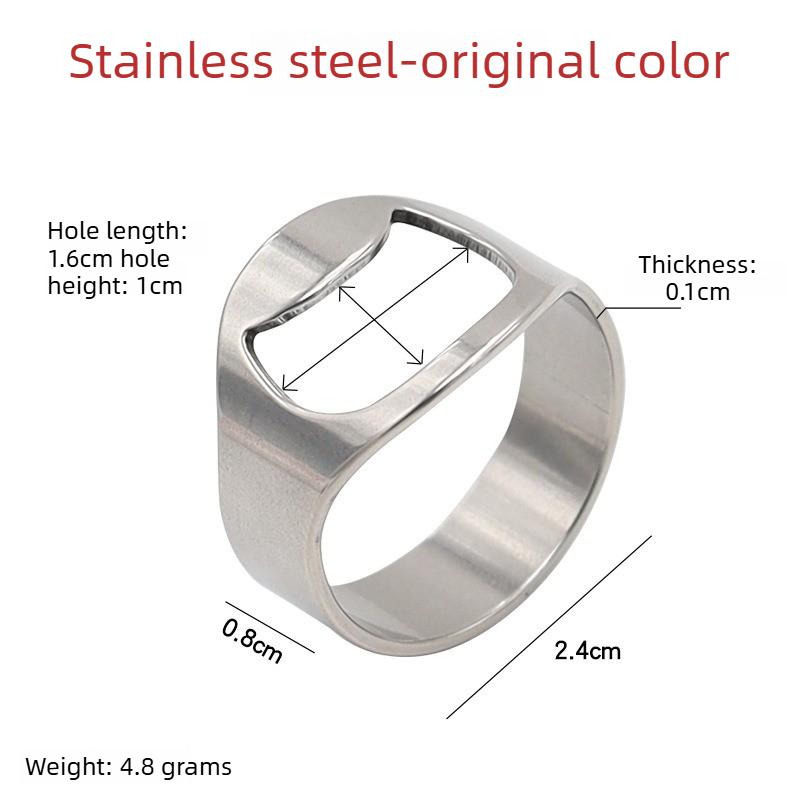 

Stainless Steel Bottle Opener Ring Trendy Beer Opener for Bar Party Ins TikTok Viral Accessories