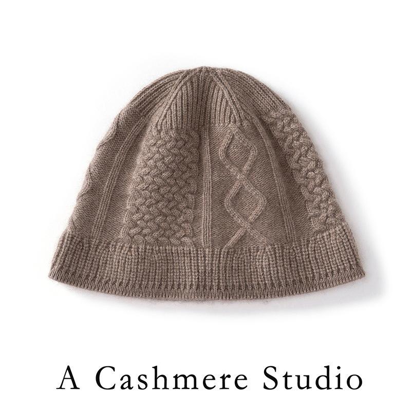 Cashmere Hat Women Thickened Warm Autumn and Winter New Versatile Casual Twisted Knitted Bucket Hat