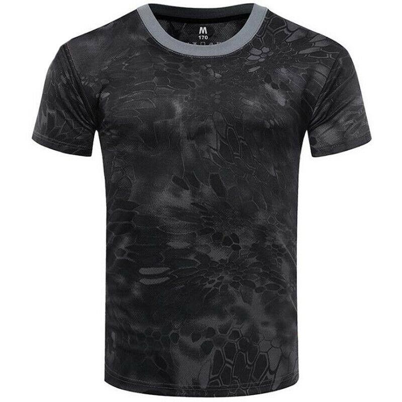 Men's 3D Printed Short Sleeve Military Camouflage T-shirt Casual Round Neck Camouflage Top Street Fashion