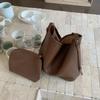Vintage Große Kapazität Damen Beutel Schultertasche als Pendler Weiches PU Damen Umhängetasche Einfache Retro Damen Tote Handtaschen
