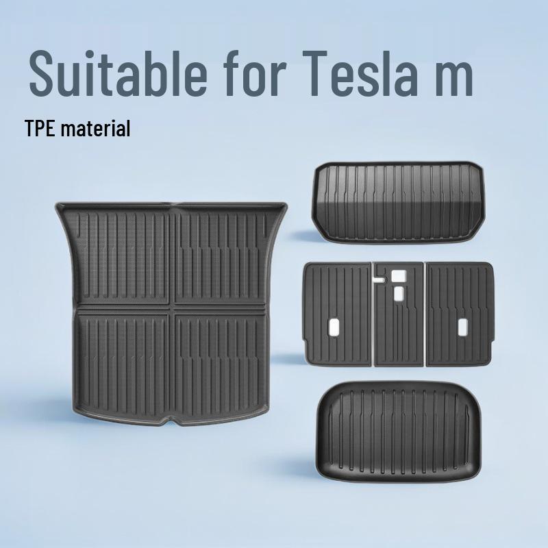 Trunk and Floor Mat Set for Tesla Model Y3 Refresh - TPE Material, Front and Rear Coverage