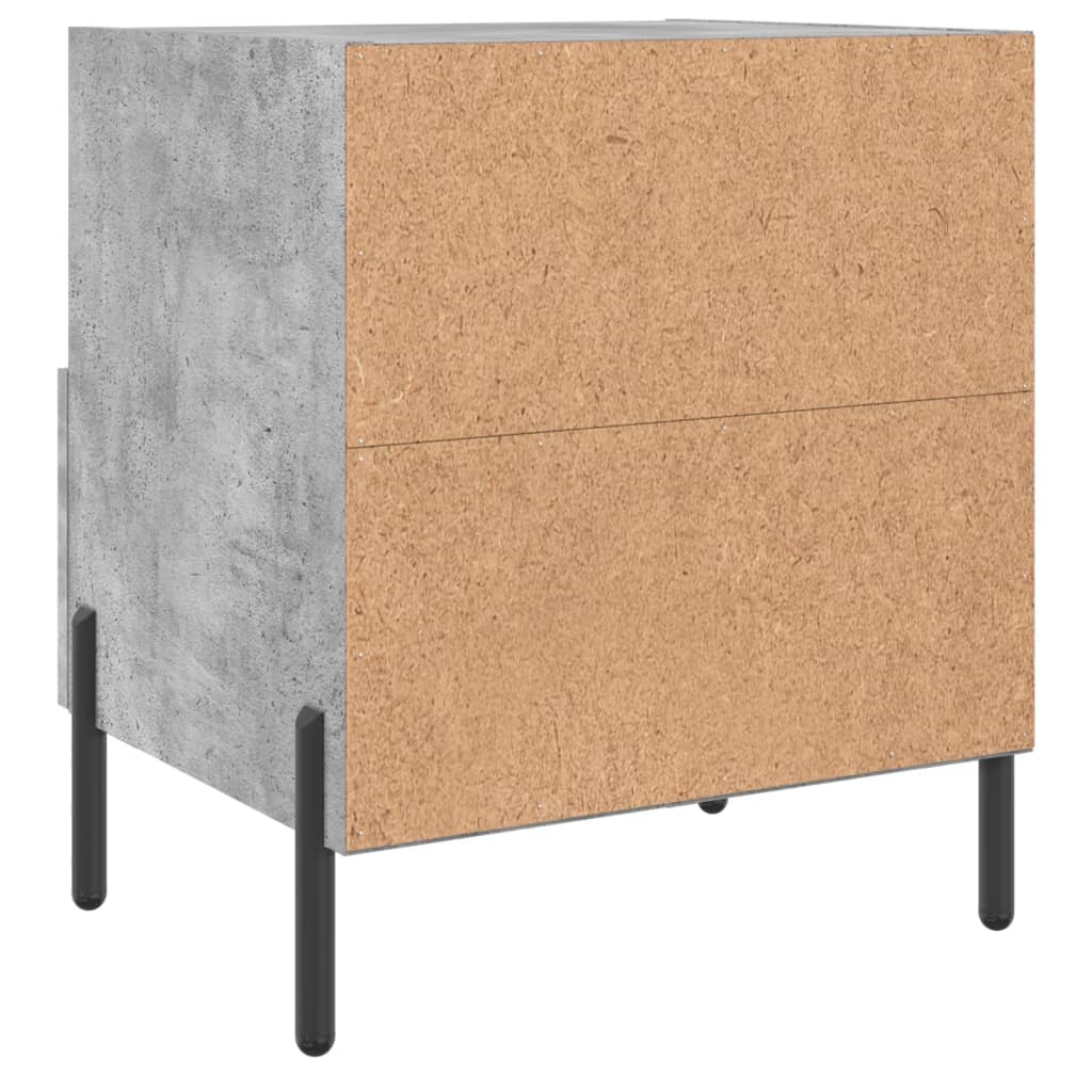 Nightstands (2 Pcs) Concrete Grey 40 X 35 X 47.5 Cm Particleboard