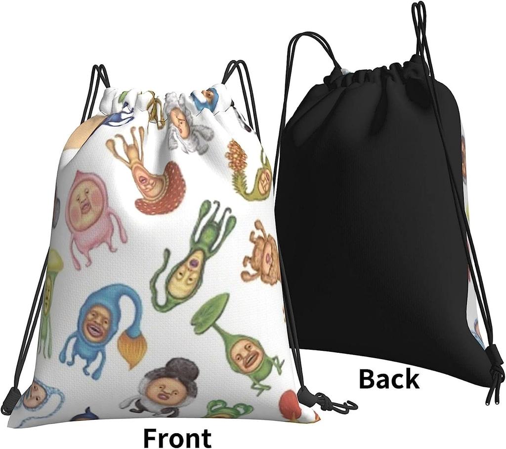 Barasu Kobito Zukan Gym Sack, Knapsack, Drawstring Bag, Lightweight, Waterproof, Travel, Outdoor, Sports, Gym Bag, Exercise Training, Unisex, Large Ca