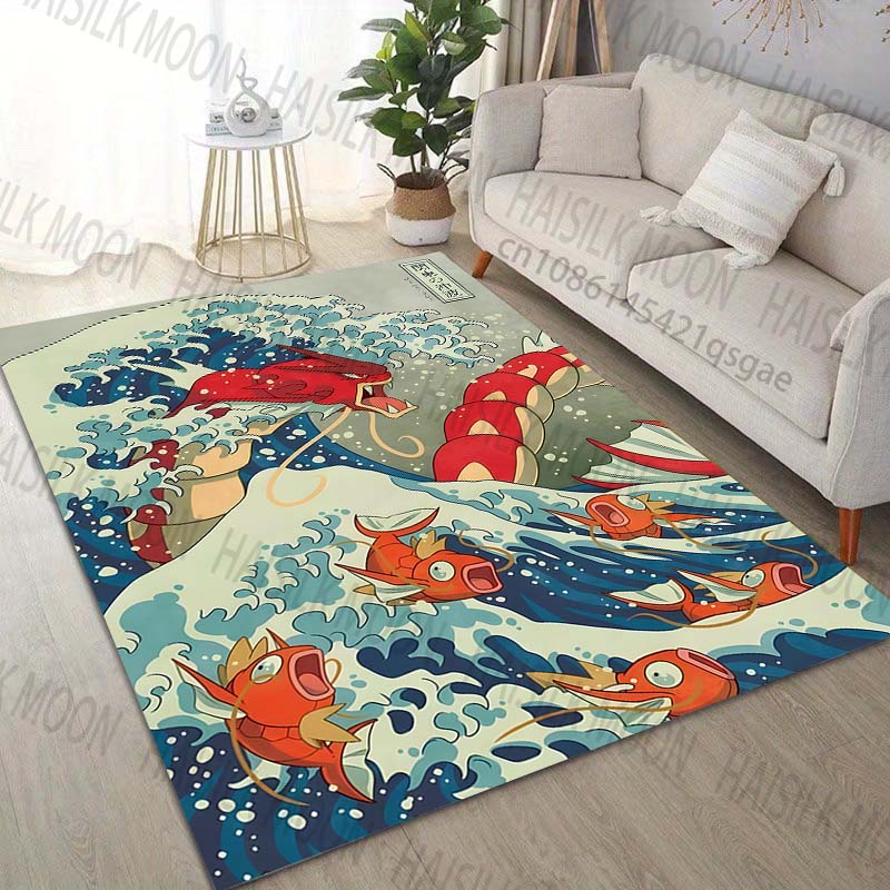 Japan Pokémon Gyarados Print Carpet for Living Room Bedroom Kid's Room Home Decor Area Rug Sofa Cloakroom Play Mat for Gifts