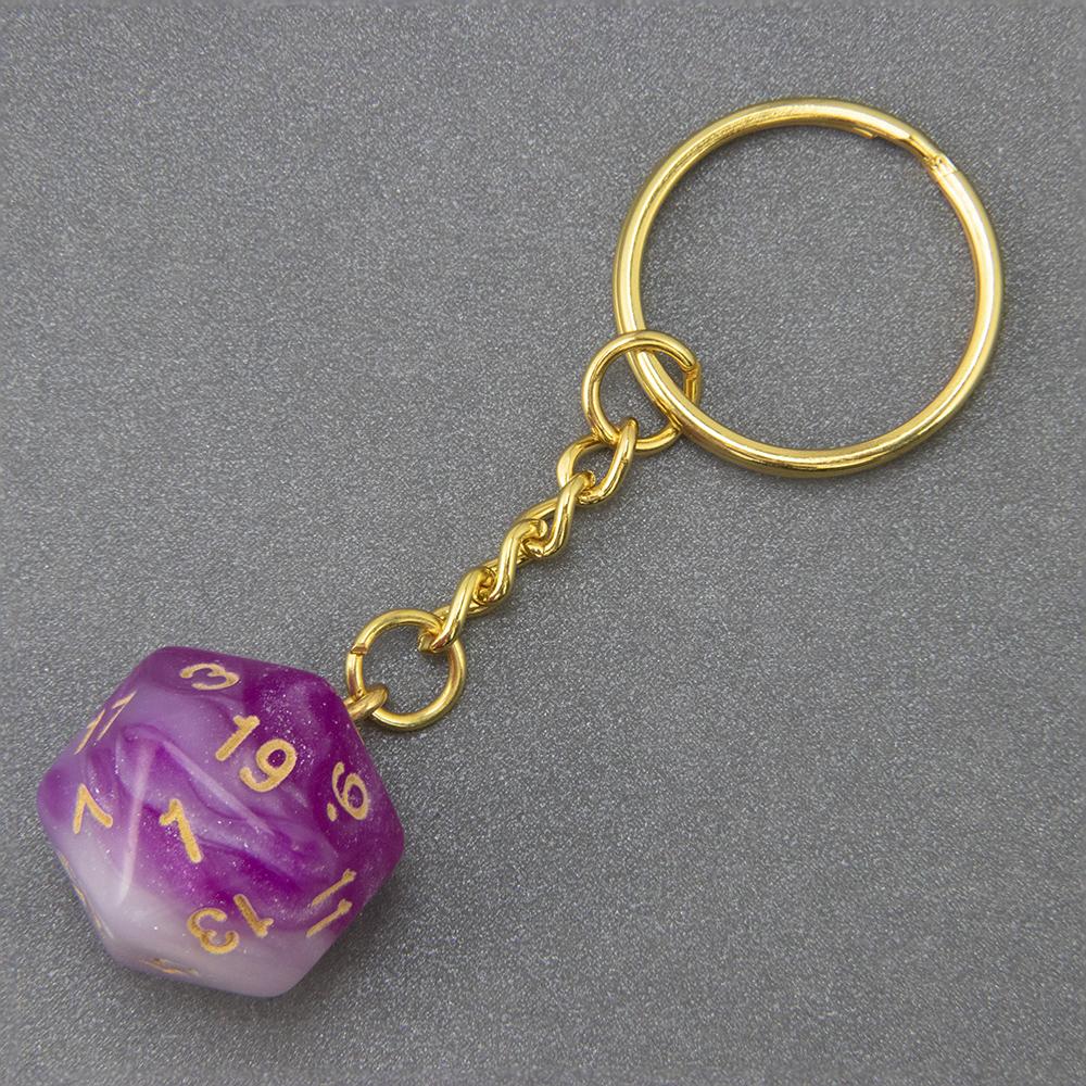 Galaxy D20 Dice Keychain Fashion Keyring Ornament Key Chain Pendant Men Kids Toys Gifts