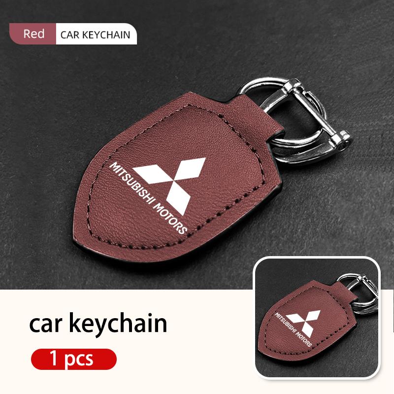 

For Mitsubishi Fashion Leather Car Keychain Retro Style Keyrings Accessories Outlander Lancer L200 ASX Pajero Grandis Eclipse