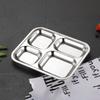 Fast Food Plate 304 Stainless Steel Divided Dinner Tray Lunch Container Food Plate for School Canteen Fast Food Adult Lunch Box