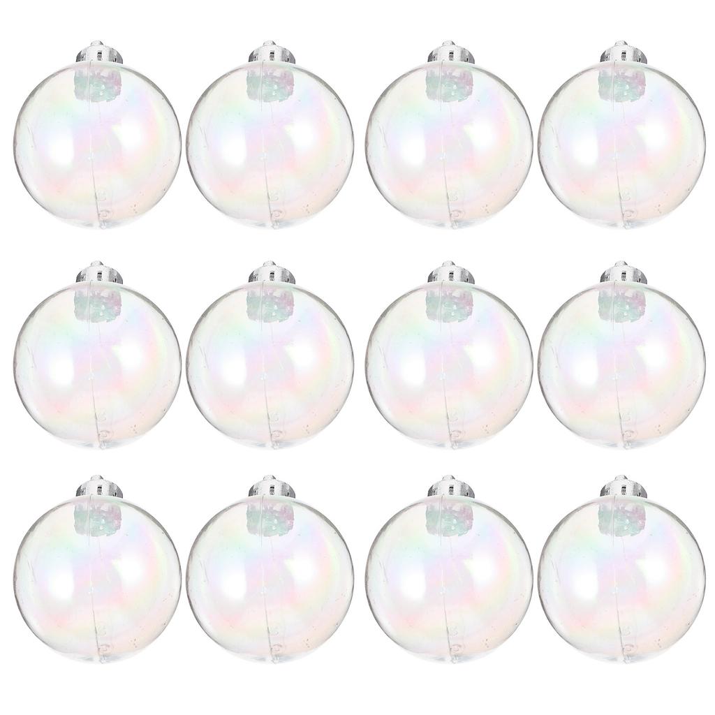 12Pcs Shimmering Iridescent Ball Christmas Decoration Xmas Tree Ornament Hanging Party Decor Festive Holiday Ornament Set