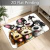 1pc, 2D Flat White Background Cartoon Multiple Cute Dogs Playful Printed Door Mat - Indoor Outdoor Mat, Cute Puppy Theme Floor Mat, Fleece Material -
