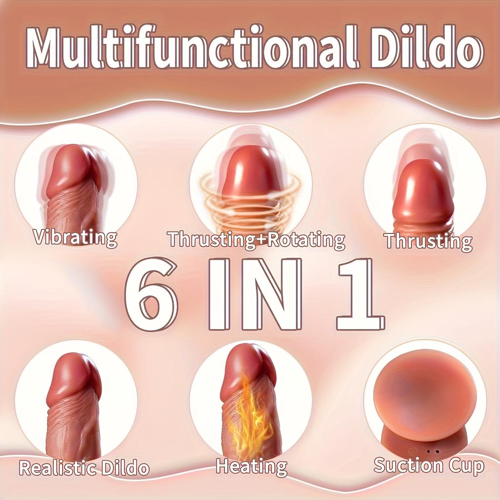 Realistic Thrusting Dildo Vibrator With 10 Thrust Modes, 7 Telescopic Modes Heated 360 Rotating 9.48inch Vibrator,G-spot Dildo Adult Sex Toy For Women