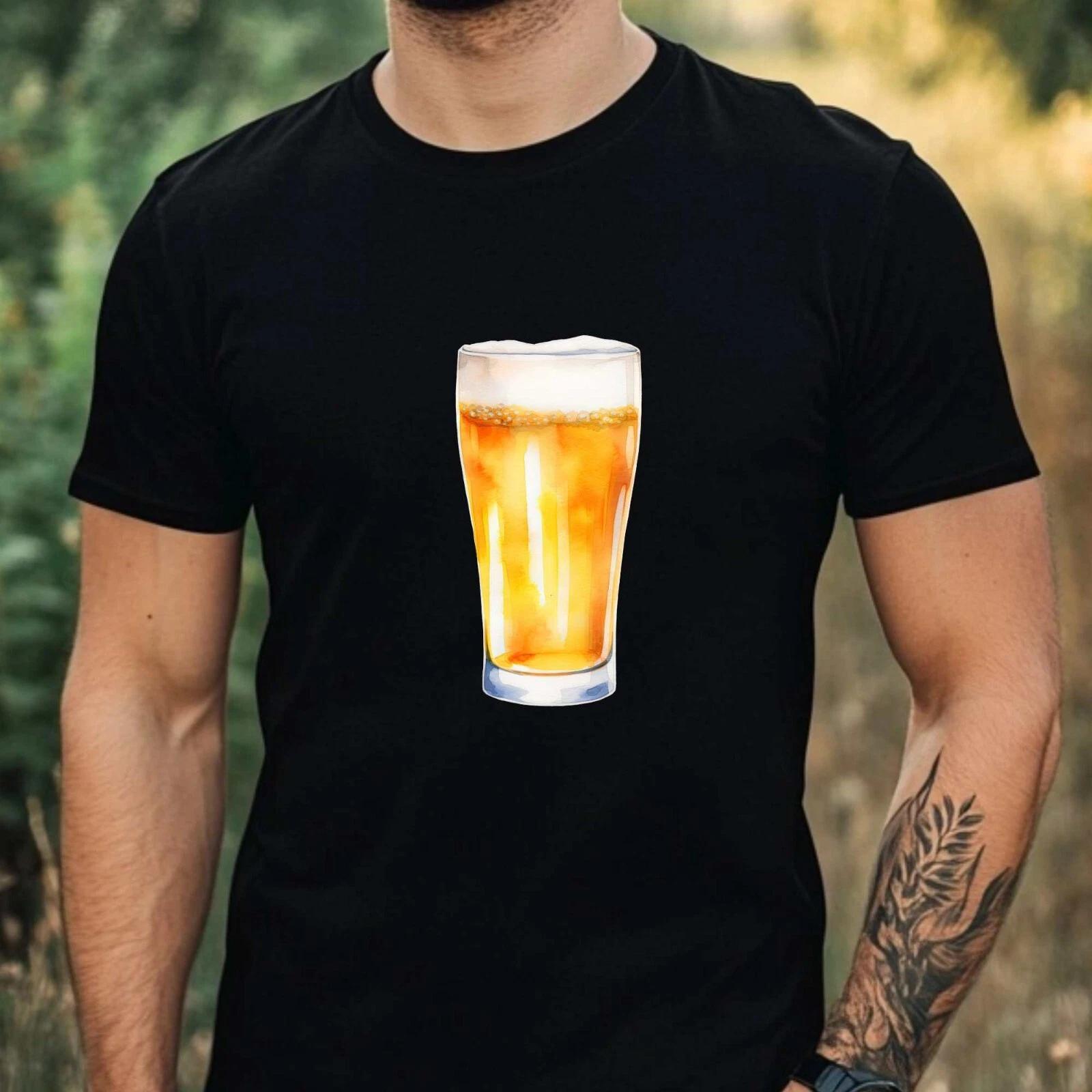 T-Shirt Herren Aquarell Bier Motiv Baumwolle Größe XS bis 5XL XL