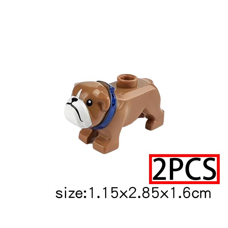 MOC Stadt Mini Süßes Tier Bär Schaf Ziege Huhn Hund Schwein Familie Bauernhof Bausteine Zubehör Kinderspielzeug Weihnachtsgeschenk