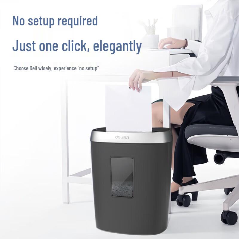 Deli 9929 Level 4 Particle-Cut Desktop Paper Shredder CN Plug (adapter Included)
