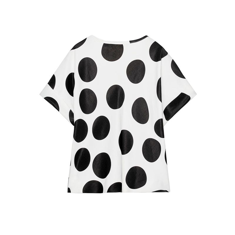 

Linen Blended round Neck Short Sleeve Polka Dot Top 3565558 Polka Dot Print Wide-Leg Casual Pants 2068557 Dot Tops L