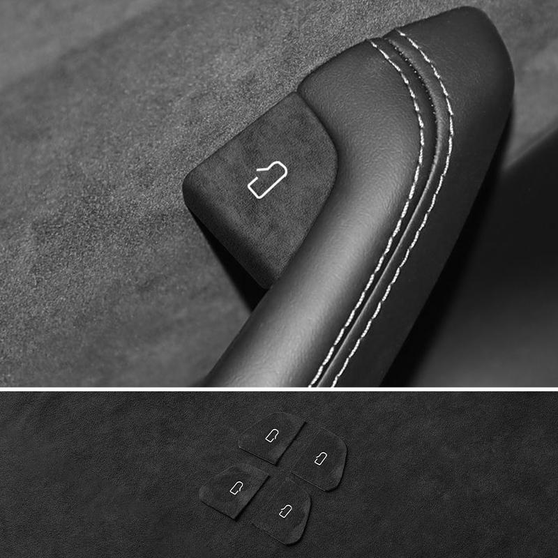 Top Suede For Tesla Model 3 (2024-) Model Y(2025-) Door Switch Button Cover Trim Anti Scratch Car Interior Tuning Accessories