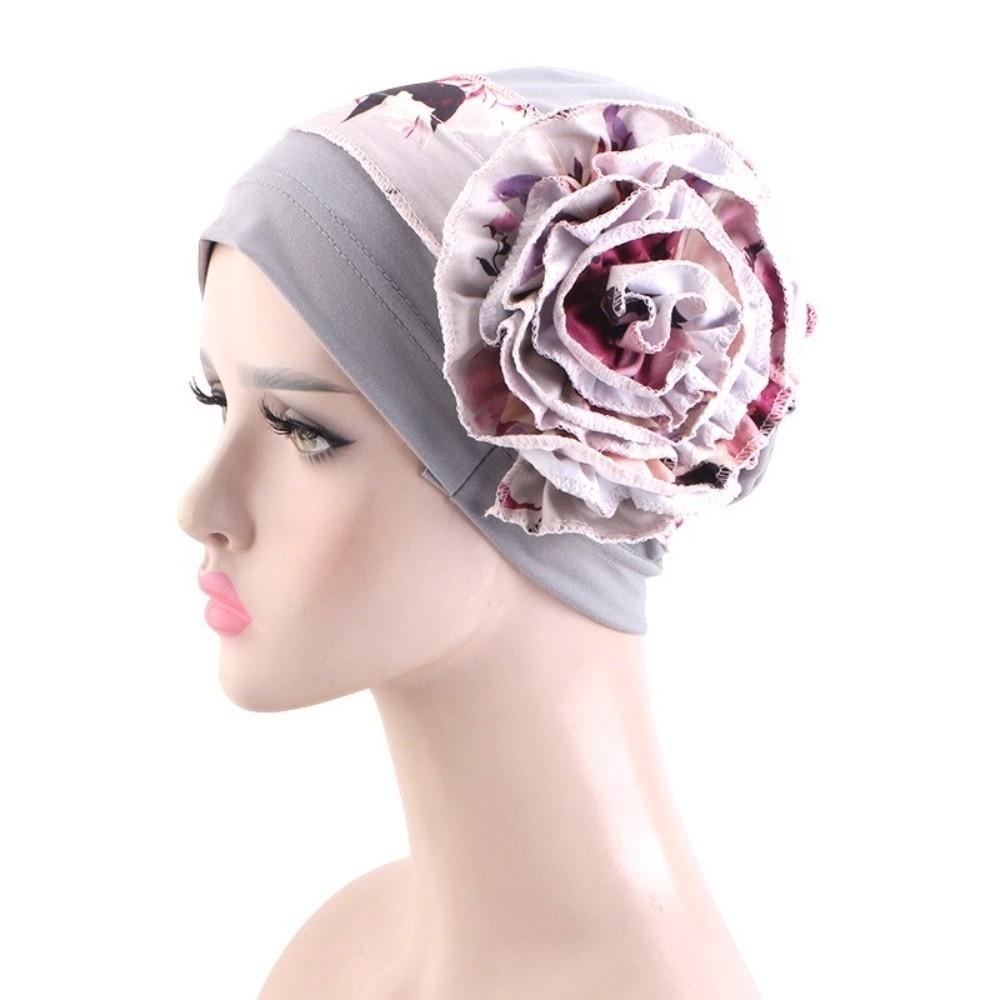 Postpartum Headscarf Big Flower African Turban Breathable Comfortable Muslim Hijab Caps Print Bonnet Beanies For Women