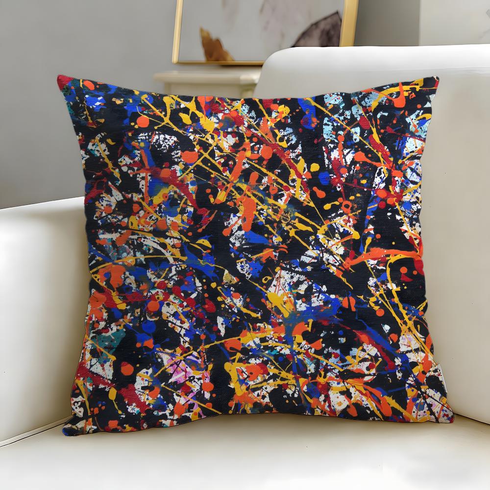 classic painter Jackson Pollock Cushion Cover Soft & Easy-Wash Pillow Case – Versatile for Couch, Bed, Travel and Office