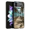 Summer Beach Sunset Sea Palm Tree Black Cover for Samsung Galaxy Z Flip 7 6 5 4 3 5G Phone Case Flip7 Flip6 Flip5 Flip4 Flip3 Pa